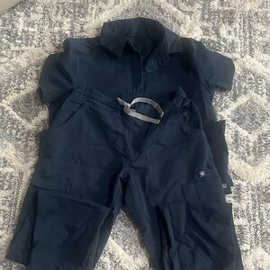 Figs uniform set mauve color straight pants